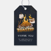 Backyard Bonfire Lass uns Toasted Birthday Gefalle Geschenkanhänger (Rückseite)