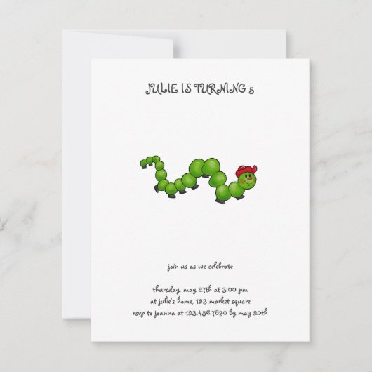 Backyard-Buggyen ・ Raupe mit Red Hat Einladung (Vorderseite)