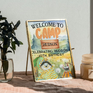 Backyard Camping Birthday Camp Out Partys Willkomm Poster