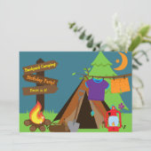 Backyard Camping Campout Sleepover Geburtstag Einl Einladung (Stehend Vorderseite)