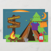 Backyard Camping Campout Sleepover Geburtstag Einl Einladung (Vorne/Hinten)
