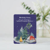 Backyard Camping Geburtstagsparty Young Boy Feiertagskarte (Stehend Vorderseite)