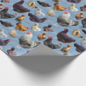 Backyard Chickens Blue Burlap Geschenkpapier (Ecke)