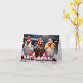 Backyard Chickens Weihnachten Happy Holidays Funny Karte (Gelbe Blume)