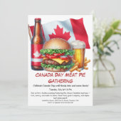 Backyard Cookies mit Burgers & Biere | Kanada-Tag Einladung (Stehend Vorderseite)