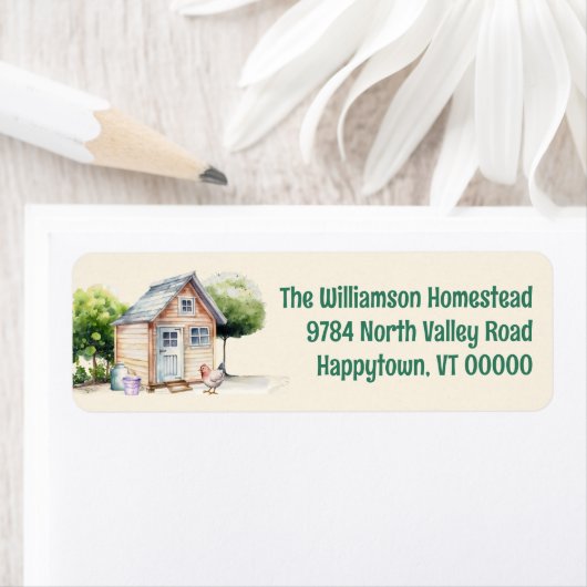 Backyard Coop Homestead-Rücksendeadressen-Aufklebe (Insitu)