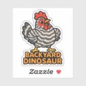 Backyard Dinosaur Barred Plymouth Rock Chicken Fun Aufkleber (Blatt)