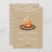 Backyard-Feuer-Lichterkette Einladung (Vorne/Hinten)