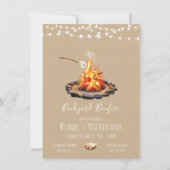 Backyard-Feuer-Lichterkette Einladung (Vorderseite)