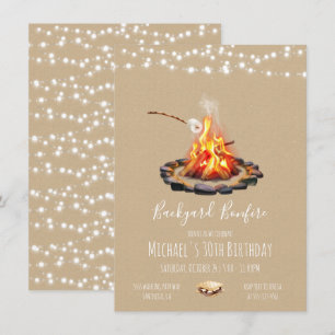 Backyard-Feuer-Lichterkette Einladung
