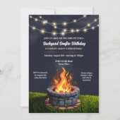 Backyard Fire Pit Bonfire-Cookout, Geburtstags-GRI Einladung (Vorderseite)