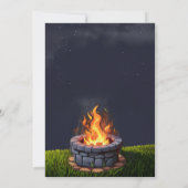 Backyard Fire Pit Bonfire-Cookout, Geburtstags-GRI Einladung (Rückseite)