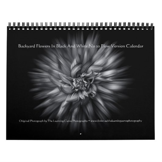 Backyard Flowers In Black And White No 20 Flow Kalender (Titelbild)