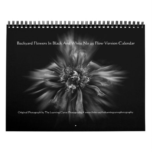 Backyard Flowers In Black And White No 49 Flow Kalender (Titelbild)