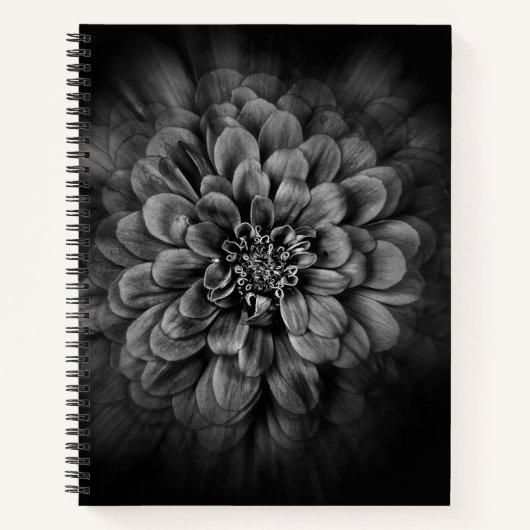 Backyard Flowers In Black And White No 54 Flow Notizblock (Vorderseite)
