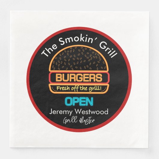 Backyard Grill Master Burgers Paper Napkins Serviette (Vorderseite)