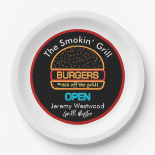 Backyard Grill Master Burgers Papierplatten Pappteller