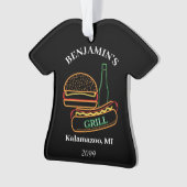 Backyard Grill mit Burgers Hot Dogbeer Ornament (Vorderseite)