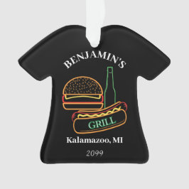 Backyard Grill mit Burgers Hot Dogbeer Ornament