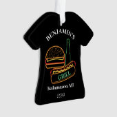 Backyard Grill mit Burgers Hot Dogbeer Ornament (Vorderseite)