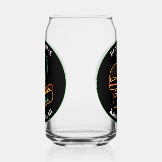 Backyard Grill mit Burgers Trinkbehälter Beer Dosenglas (Links)