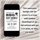 Backyard GRILLEN Baby Dusche Einladung