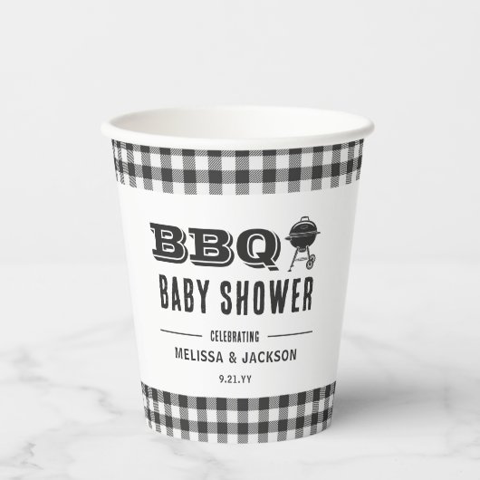 Backyard GRILLEN Baby Dusche Pappbecher (Vorderseite)