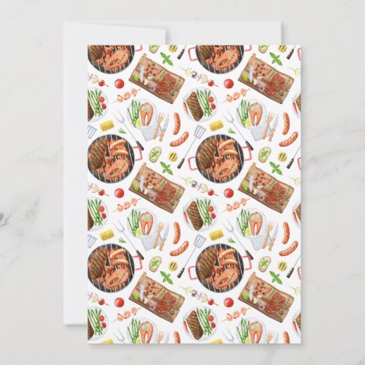 Backyard GRILLEN Barbecue Birthday Party Einladung (Rückseite)