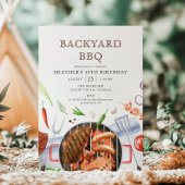 Backyard GRILLEN Barbecue Birthday Party Einladung