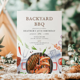 Backyard GRILLEN Barbecue Birthday Party Einladung