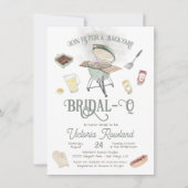Backyard GRILLEN Bridal Q Dusche Einladung (Vorderseite)