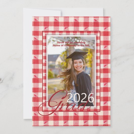 Backyard GRILLEN Lässig Grand Party Cookout Gingha Einladung (Rückseite)