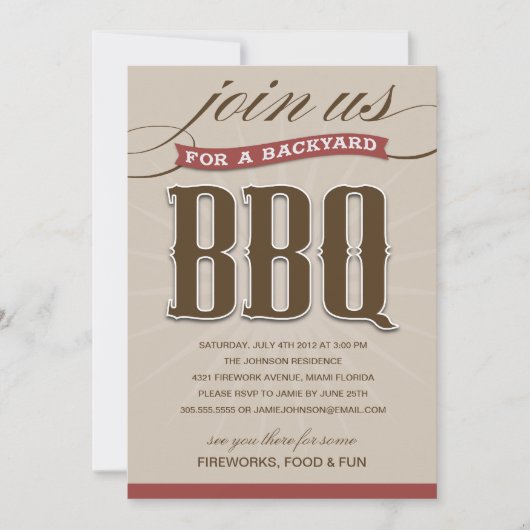 BACKYARD-GRILLEN| PARTY EINLADUNG (Vorderseite)