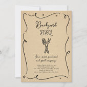 Backyard GRILLEN Summer Barbeque Cookout Party Einladung (Vorderseite)