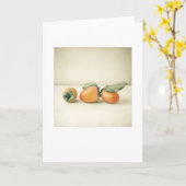 Backyard Hachiya Persimmon Stillleben Gruß Karte (Gelbe Blume)