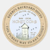 Backyard Hive Pure Raw Local Honeycomb Label Runder Aufkleber (Vorderseite)