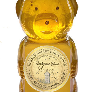 Backyard Hives Honey Label Gold Grunge Runder Aufkleber