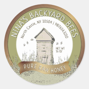 Backyard Hives Honey Pure Honey Row Honey Copper G Runder Aufkleber