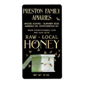 Backyard Honey 12 oz Jar Label Beehive Black (Vorne)
