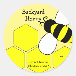 Backyard Honey Label Runder Aufkleber