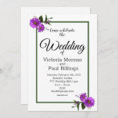 Backyard Lavander Daisy Einladung (Vorne/Hinten)