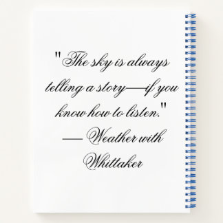 Backyard Meteorology Journal Notizblock