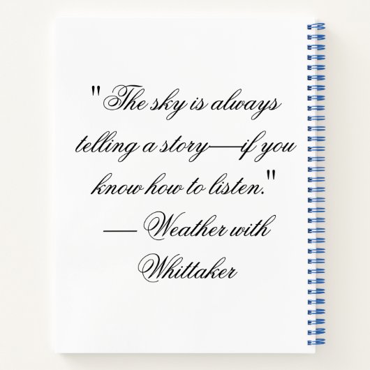 Backyard Meteorology Journal Notizblock (Rückseite)