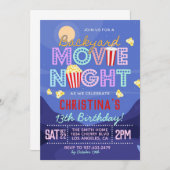 Backyard Movie Geburtstag Einladung (Vorne/Hinten)
