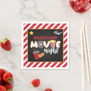 Backyard Movie Night Napkin Serviette