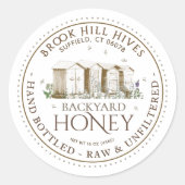 Backyard Nehmt Honey Label Hand Flaschen Roh Runder Aufkleber (Vorderseite)
