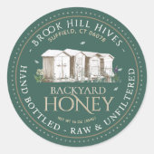 Backyard Nehmt Honey Label Hand Flaschen Roh Runder Aufkleber (Vorderseite)
