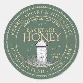 Backyard Nehmt Honey Label Hand Flaschen Roh Runder Aufkleber (Vorderseite)
