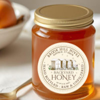 Backyard Nehmt Honey Label Hand Flaschen Roh