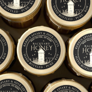 Backyard Nehmt Honey Label Hand Flaschen Roh Runder Aufkleber